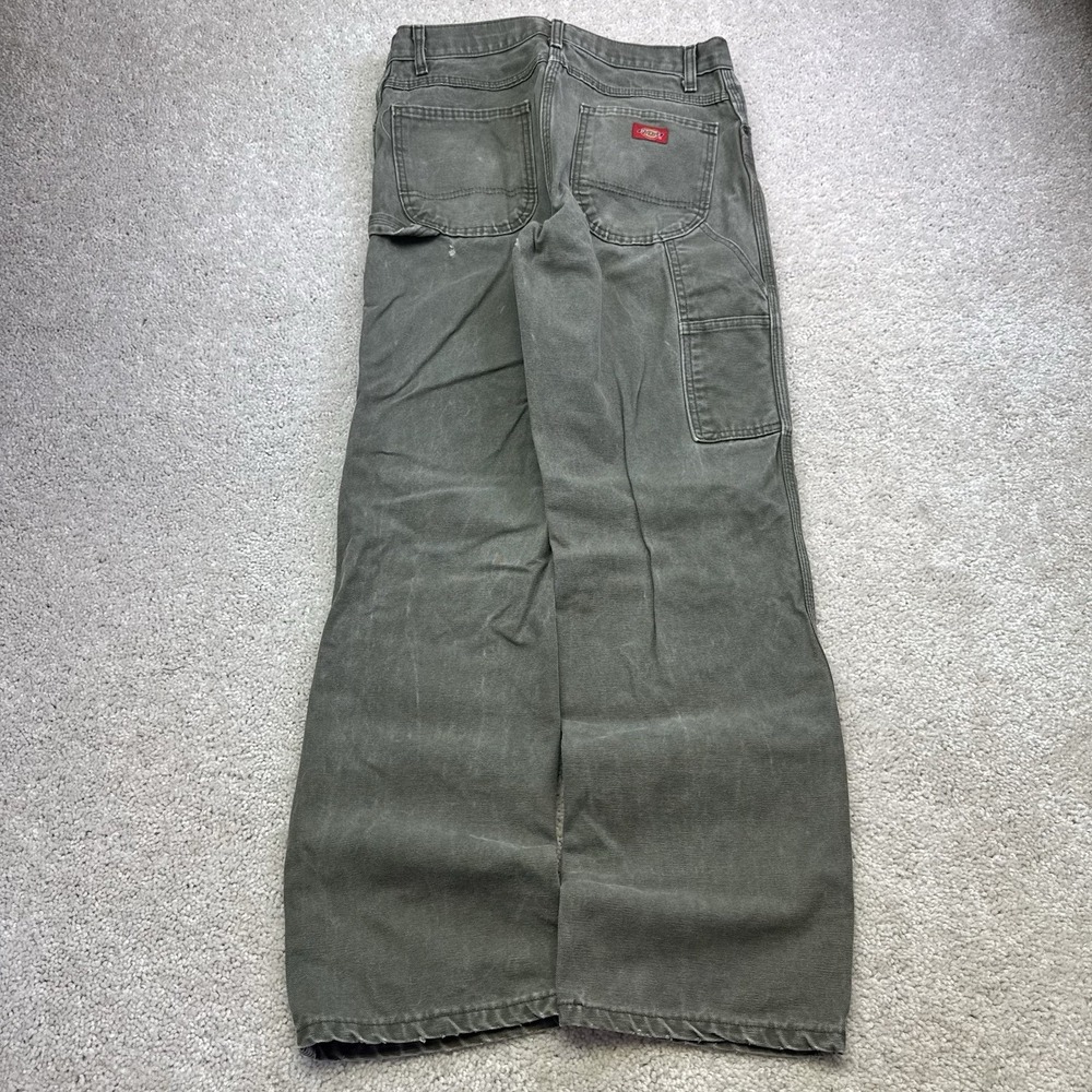 Y2K Distressed Dickies Carpenter Pants Green Size 30x31 Workwear Grunge Skater